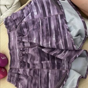 lululemon athletica Purple Striped Athletic Shorts